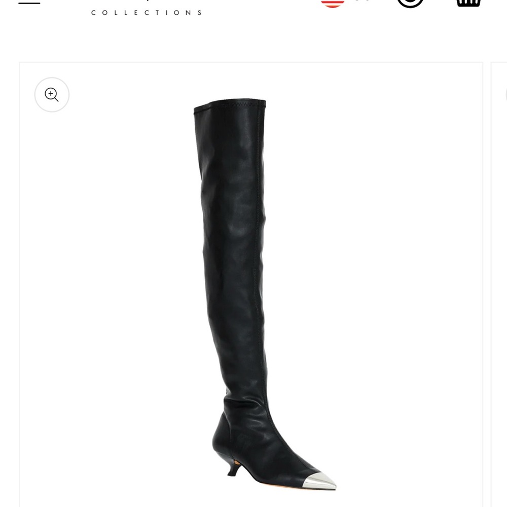 Katy Perry Collections Black and Silver Sleek Over the Knee Boots
